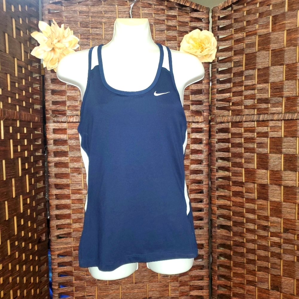 Nike DRI-FIT TANK TOP GOOD CONDITION COLOR DARK Blue and white